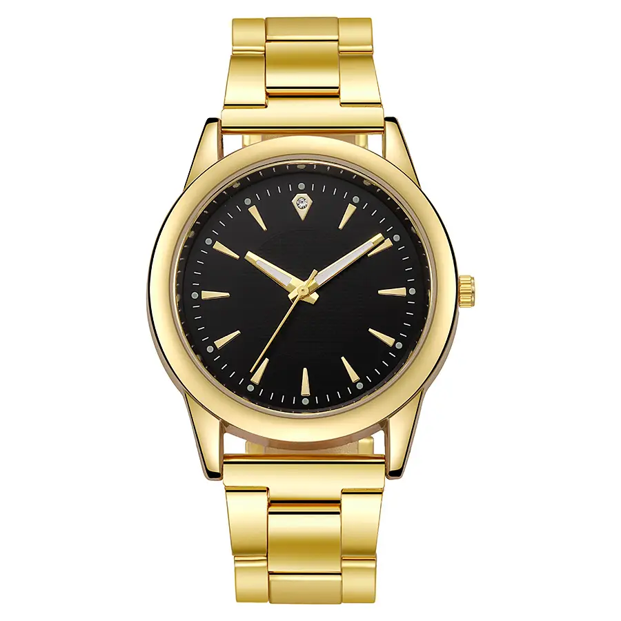 Gold Watch for Men with Black Dial & Alloy Belt — feature 6