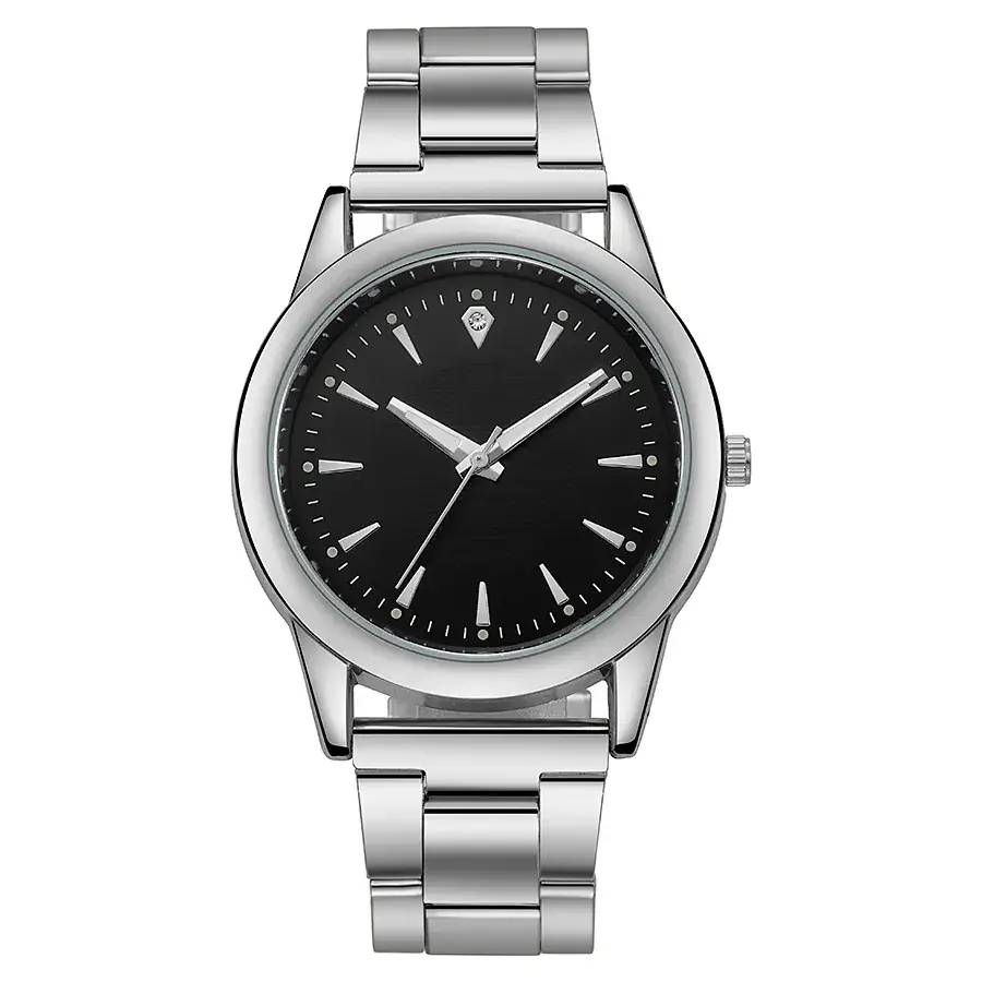 Gold Watch for Men with Black Dial & Alloy Belt - Image 3