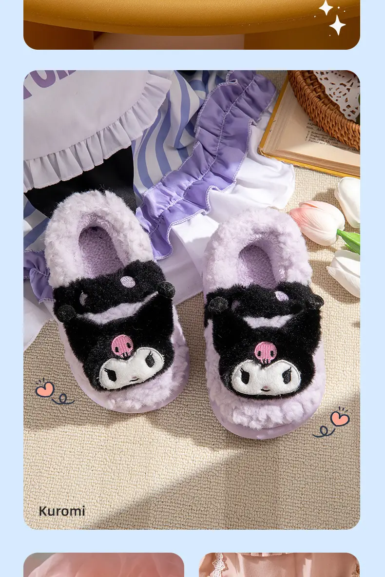 Nanbowan Hello Kitty children's cotton slippers winter Girls' Home warm parent-child bag heel slippers Sanrio wholesale — feature 13