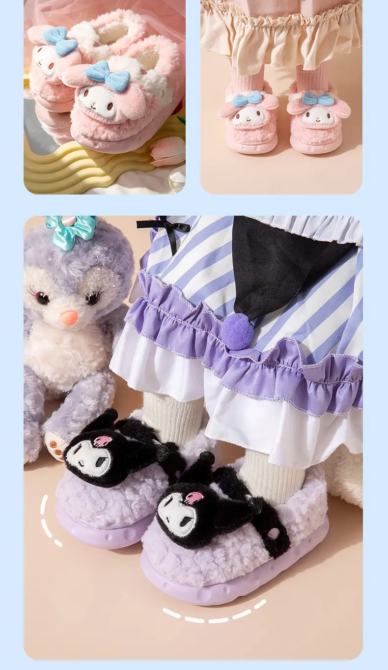 Nanbowan Hello Kitty children's cotton slippers winter Girls' Home warm parent-child bag heel slippers Sanrio wholesale — feature 14