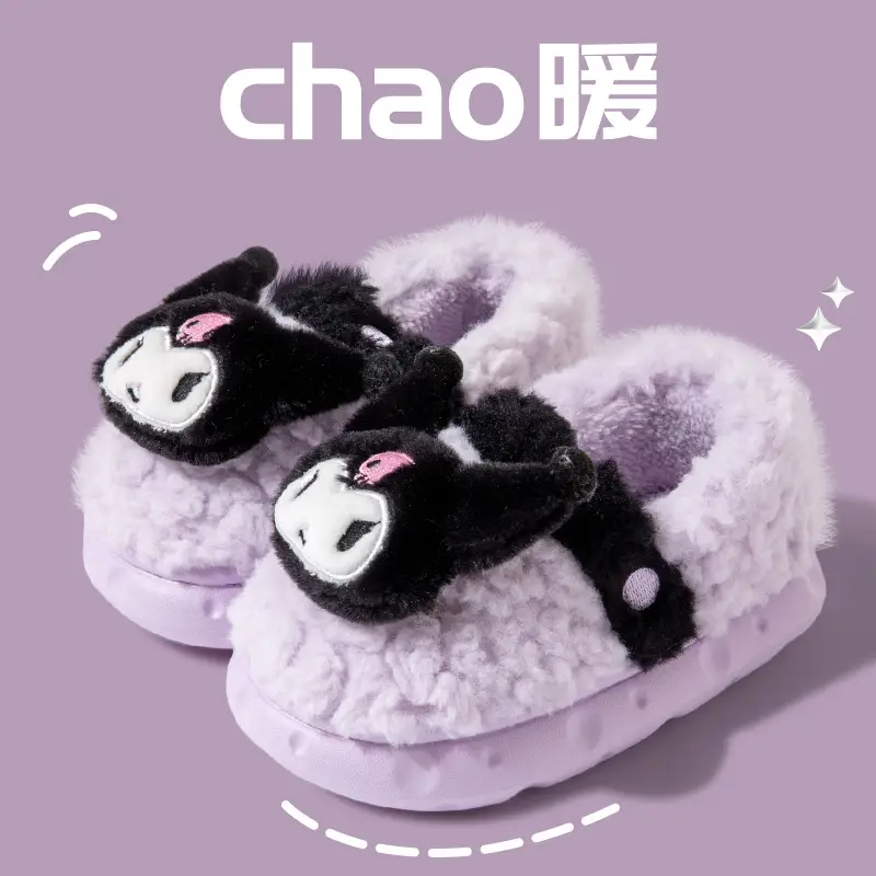 Nanbowan Hello Kitty children's cotton slippers winter Girls' Home warm parent-child bag heel slippers Sanrio wholesale - Image 3