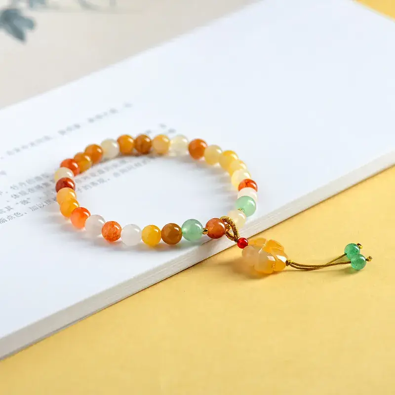 Golden Jade Multi-Circle Buddha Bead Bracelet - Image 49