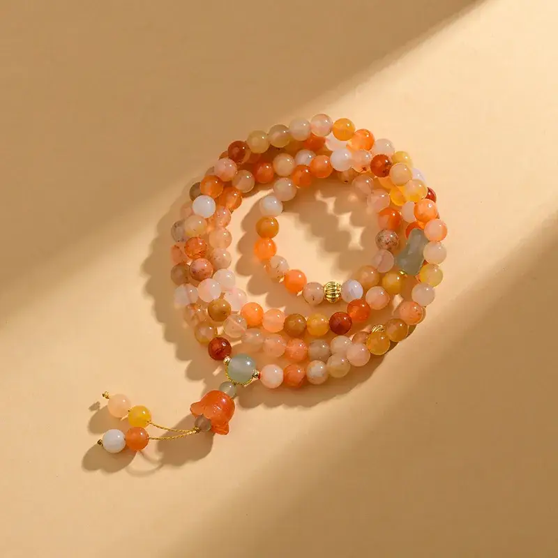 Golden Jade Multi-Circle Buddha Bead Bracelet - Image 10
