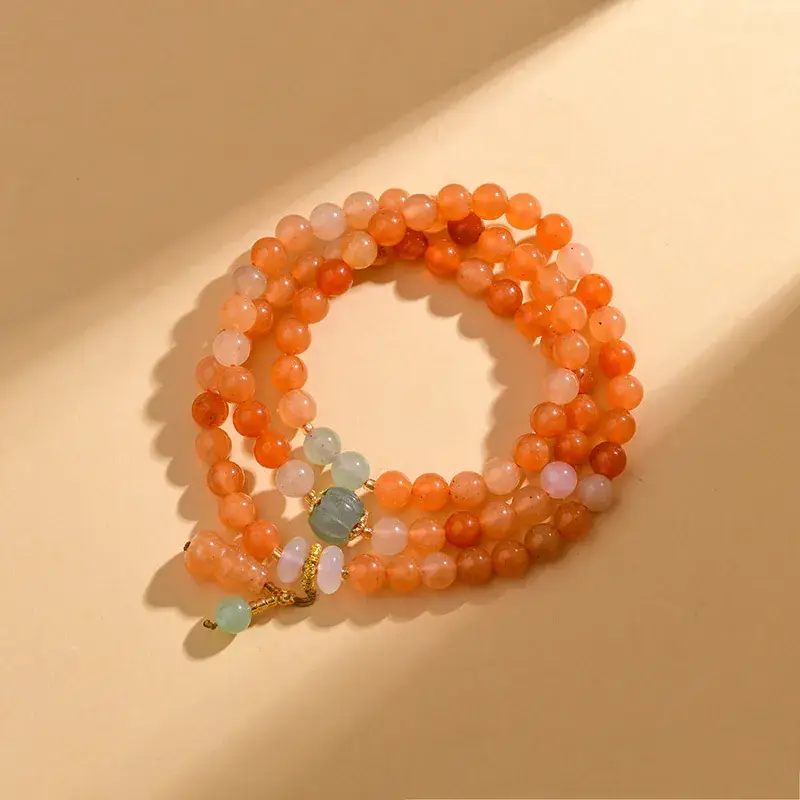 Golden Jade Multi-Circle Buddha Bead Bracelet - Image 14