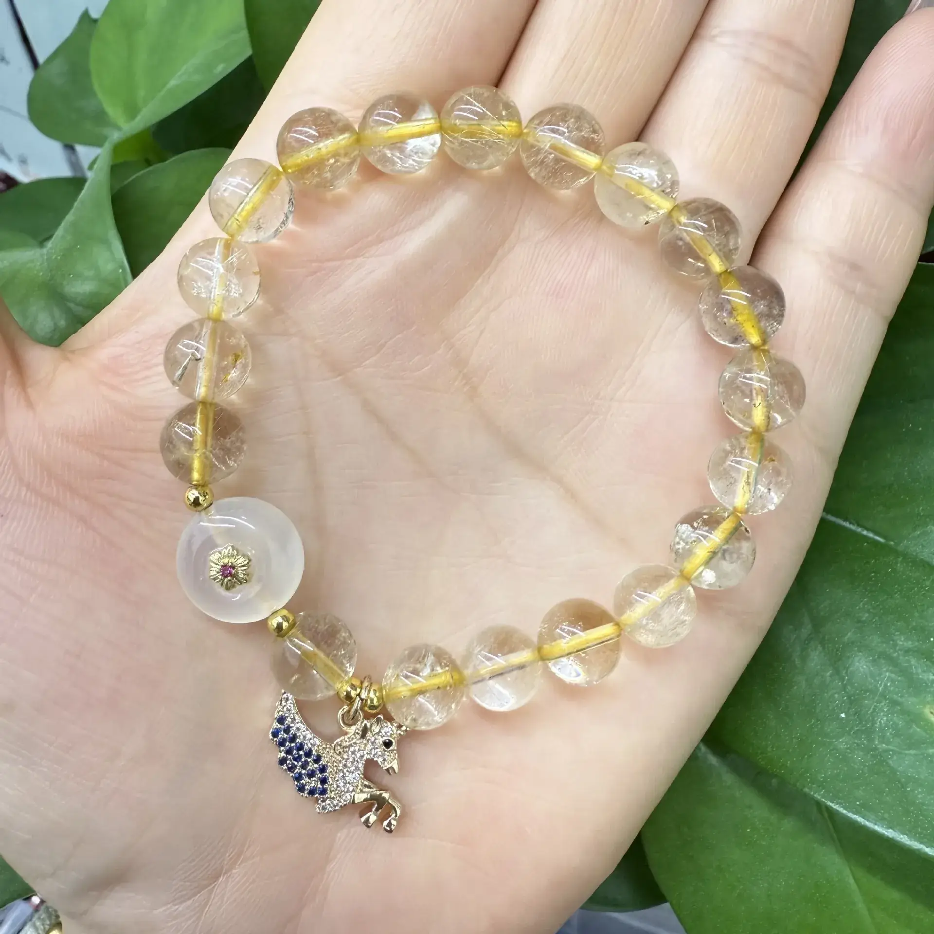 Golden Jade Multi-Circle Buddha Bead Bracelet - Image 22