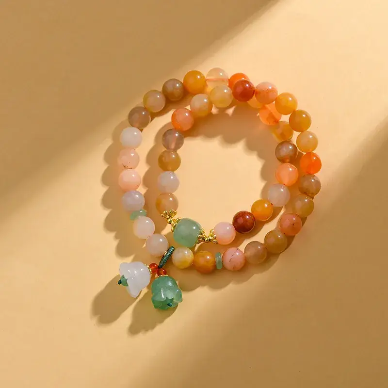 Golden Jade Multi-Circle Buddha Bead Bracelet - Image 11