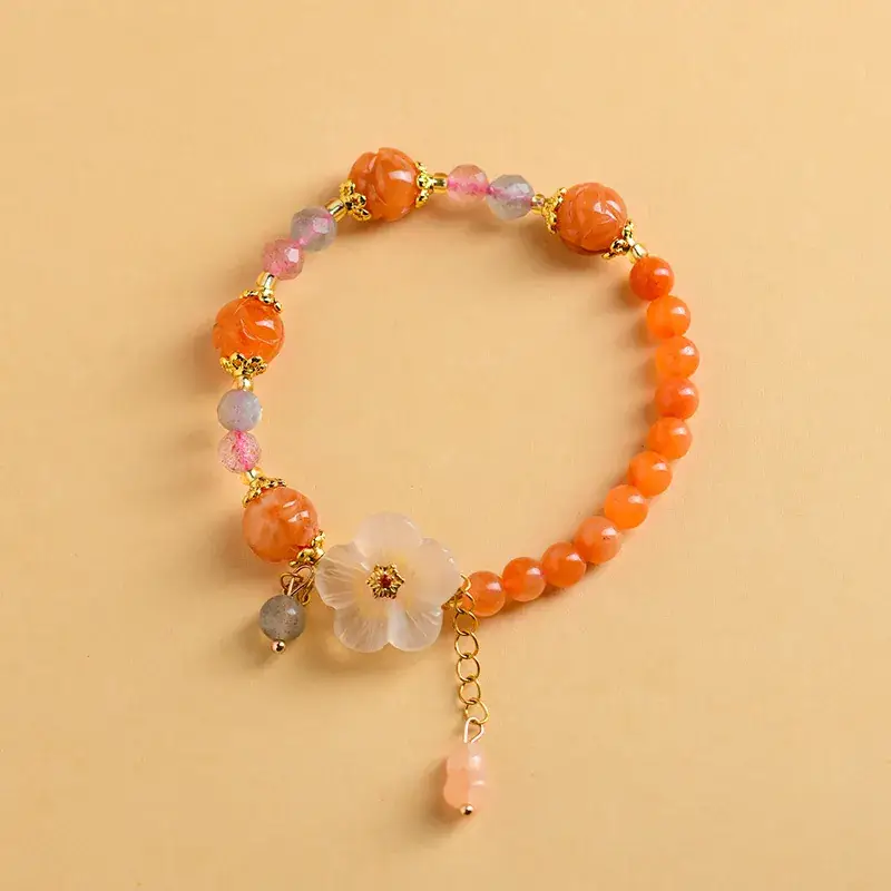 Golden Jade Multi-Circle Buddha Bead Bracelet - Image 2