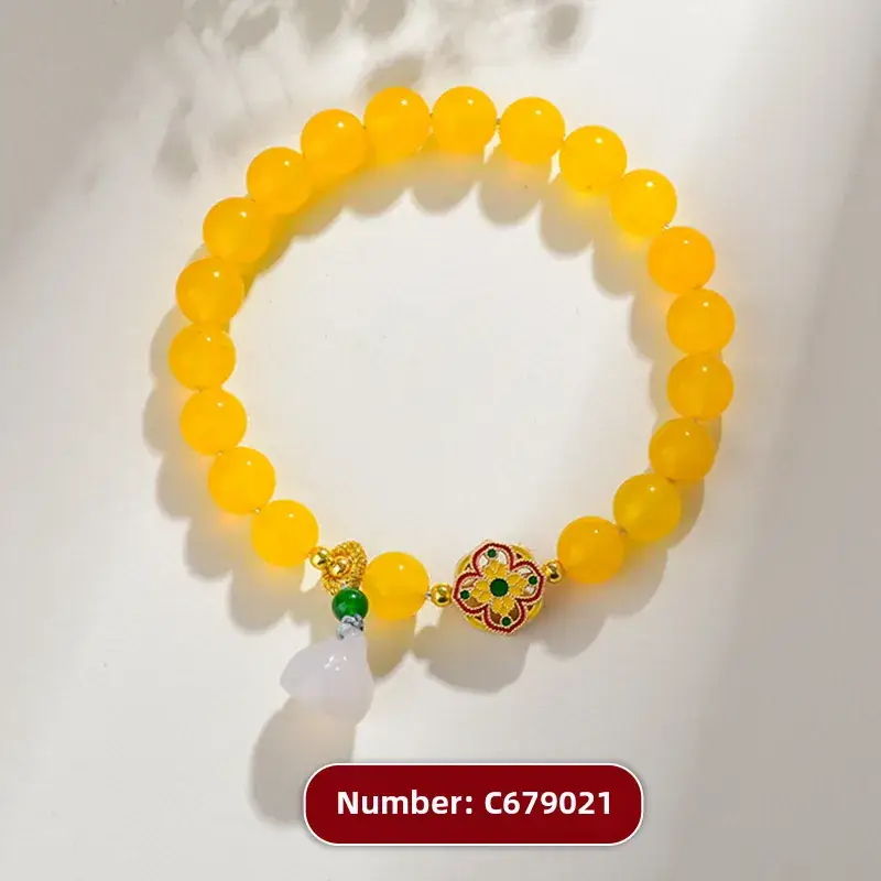 Golden Jade Multi-Circle Buddha Bead Bracelet - Image 23