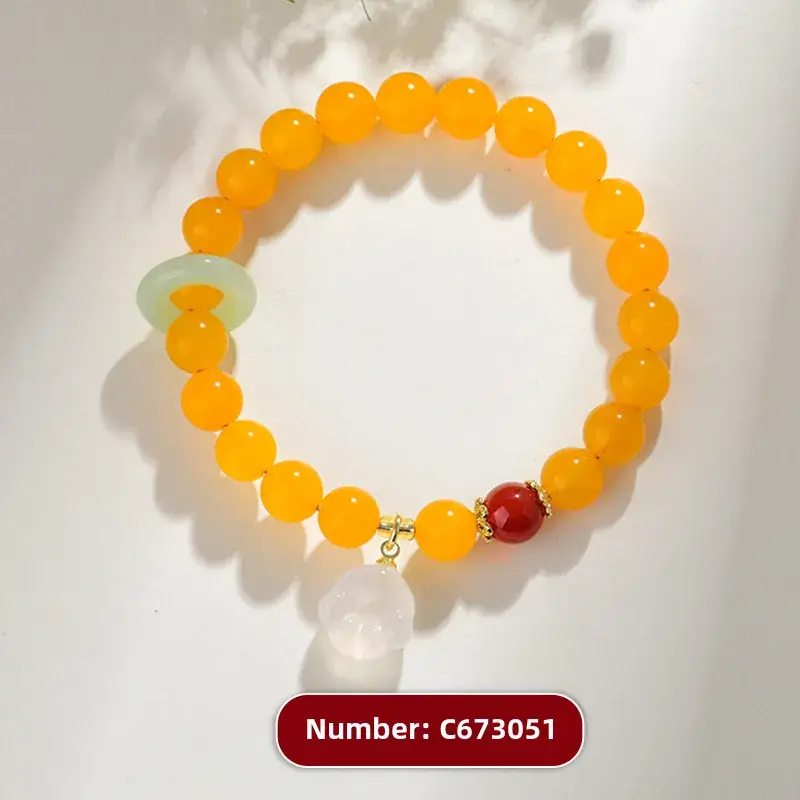 Golden Jade Multi-Circle Buddha Bead Bracelet - Image 24