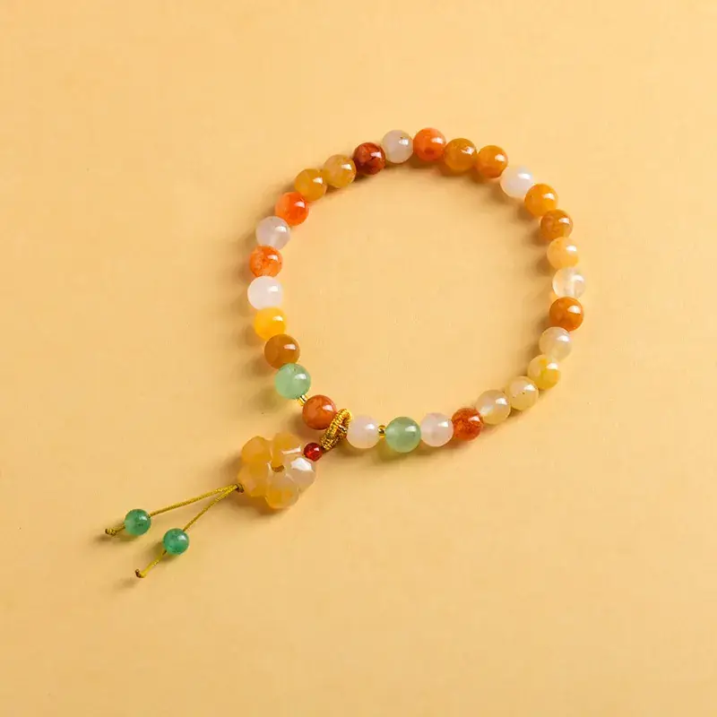 Golden Jade Multi-Circle Buddha Bead Bracelet - Image 3