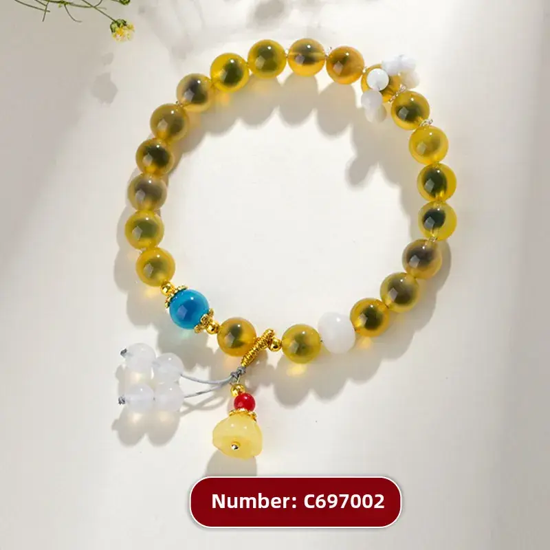 Golden Jade Multi-Circle Buddha Bead Bracelet - Image 36