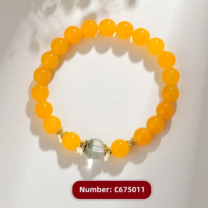 Golden Jade Multi-Circle Buddha Bead Bracelet - Image 43