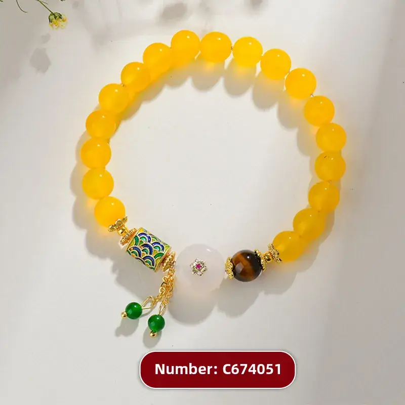 Golden Jade Multi-Circle Buddha Bead Bracelet - Image 44