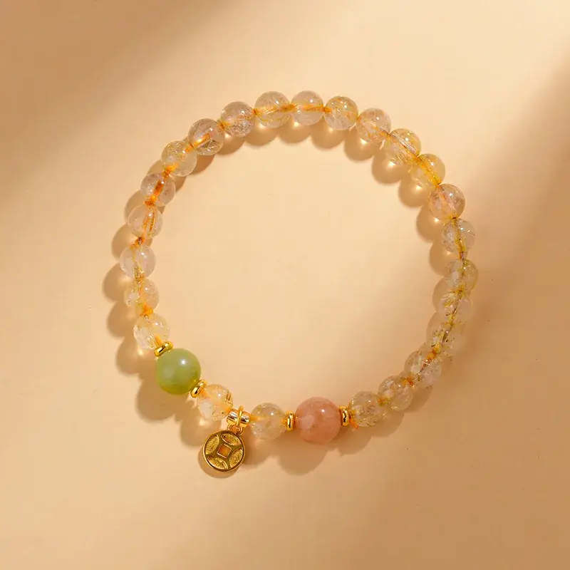 Golden Jade Multi-Circle Buddha Bead Bracelet - Image 45