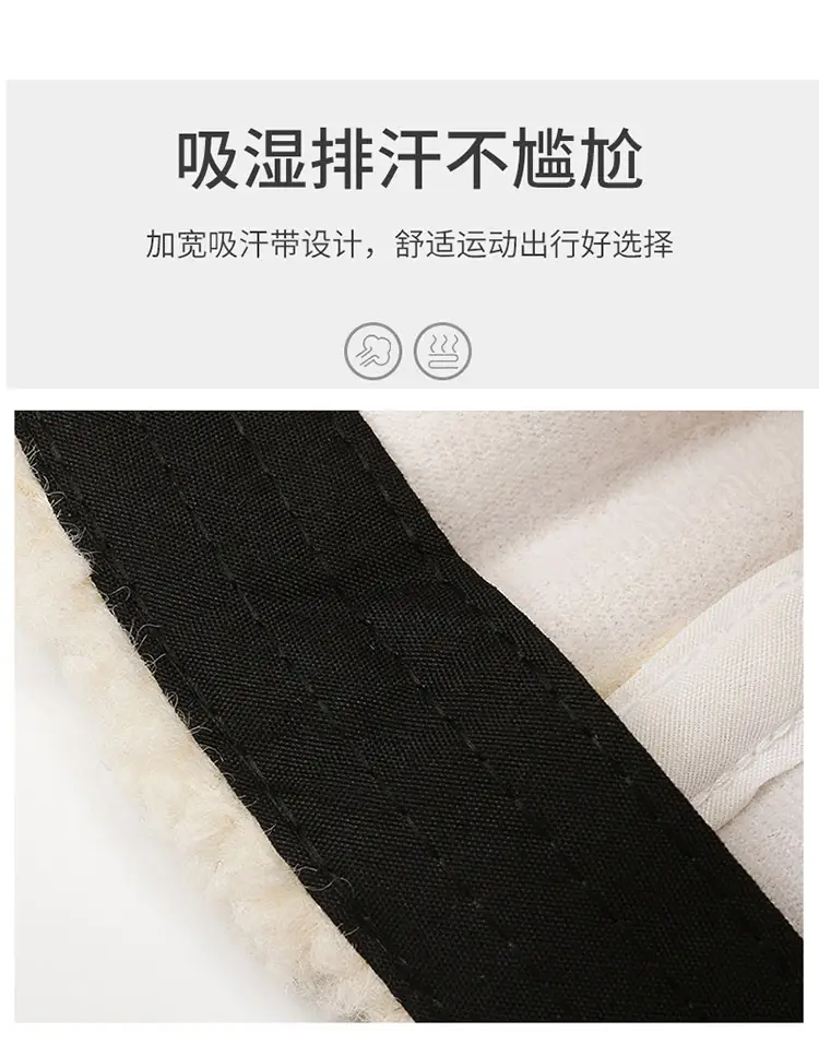 Lamb Wool R Cap Teddy Velvet Warm Baseball Cap — feature 5