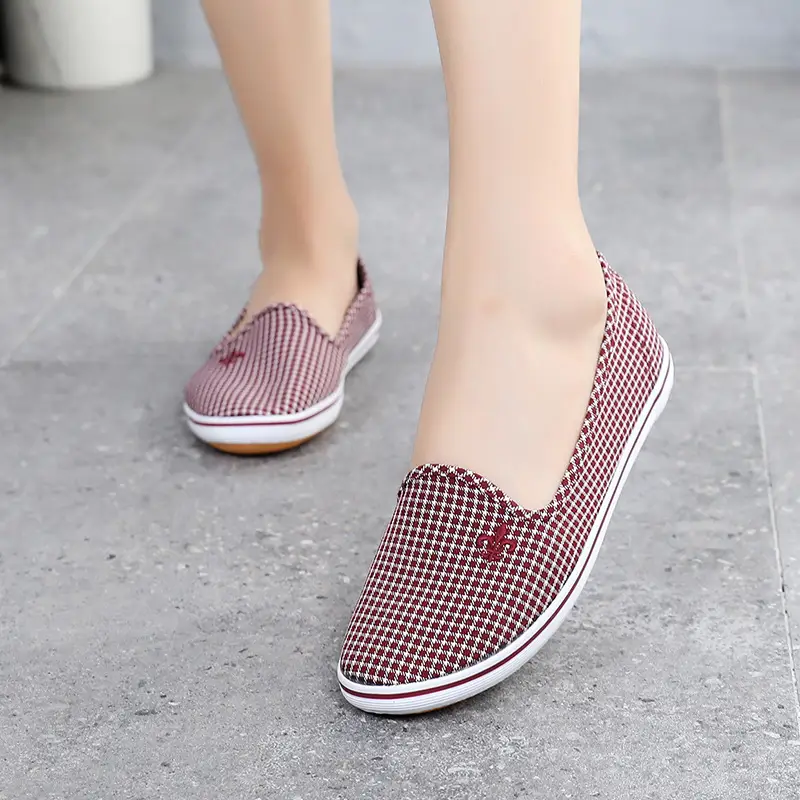 Lutai lady's shoes casual shoes Labor shoes work shoes walking shoes breathable lightweight wear-resistant cloth shoes women's slip-on