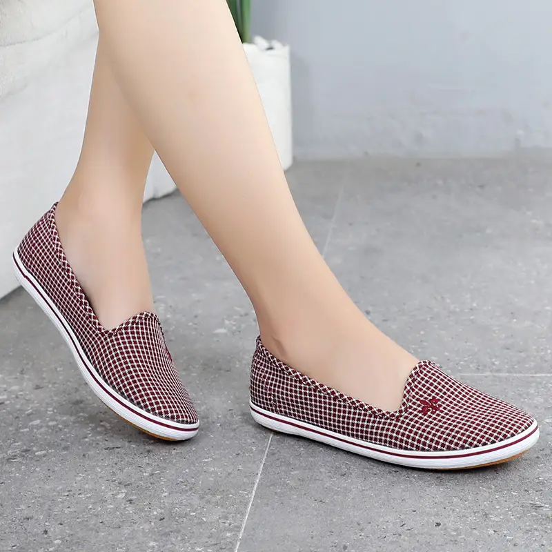 Lutai lady's shoes casual shoes Labor shoes work shoes walking shoes breathable lightweight wear-resistant cloth shoes women's slip-on