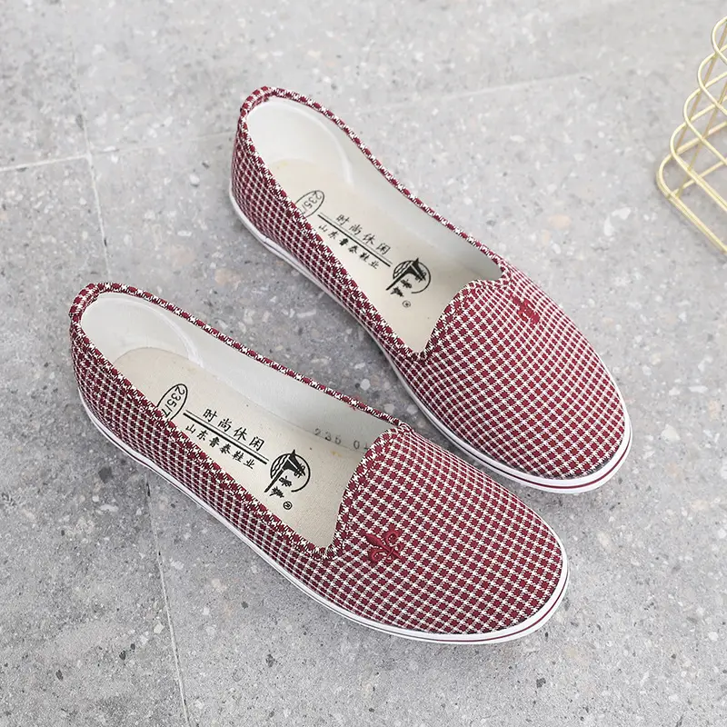 Lutai lady's shoes casual shoes Labor shoes work shoes walking shoes breathable lightweight wear-resistant cloth shoes women's slip-on