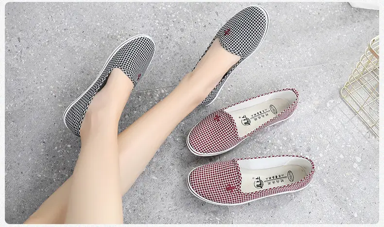 Lutai lady's shoes casual shoes Labor shoes work shoes walking shoes breathable lightweight wear-resistant cloth shoes women's slip-on — feature 15