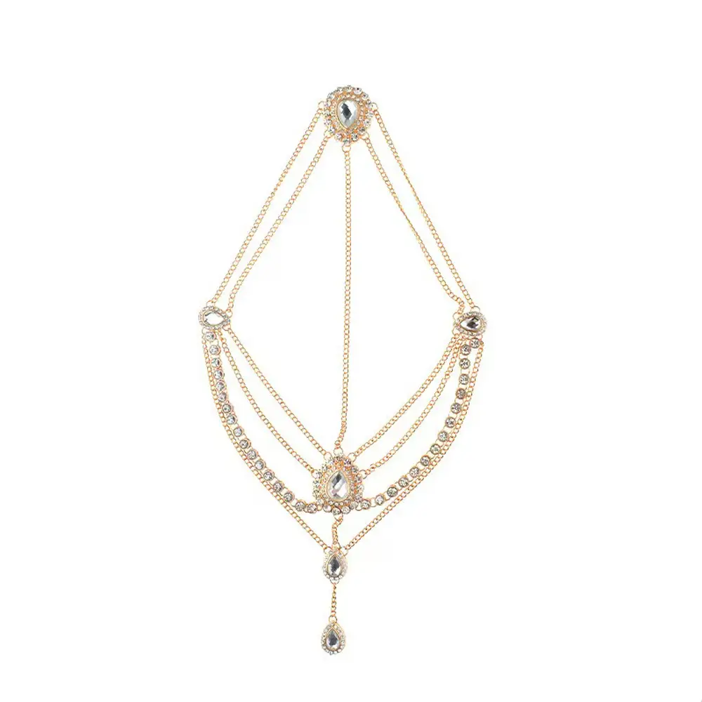 Full Diamond Hair Band with Tassel for Bridal Wear - Image 7
