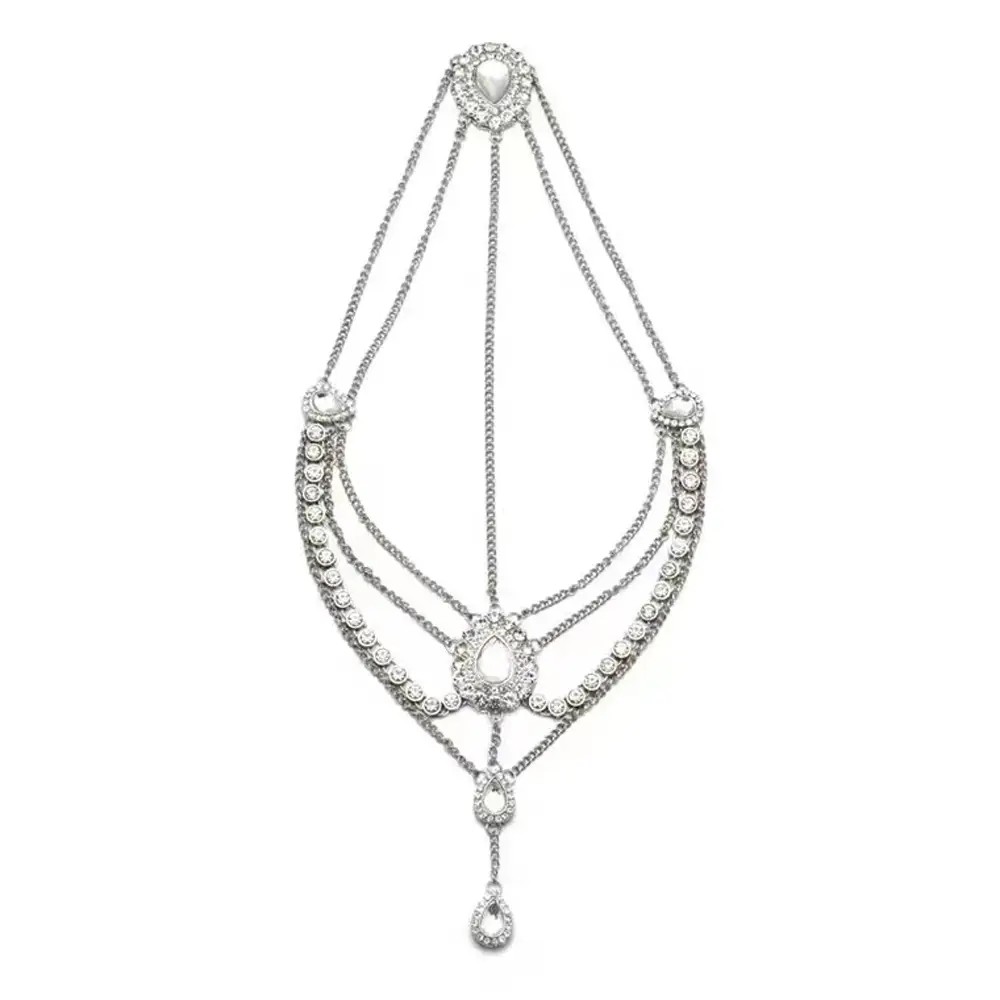Full Diamond Hair Band with Tassel for Bridal Wear — feature 7