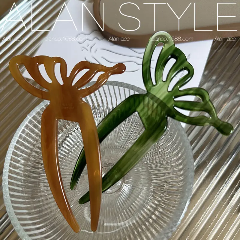 Elegant Butterfly Hairpin Amber Design — feature 6