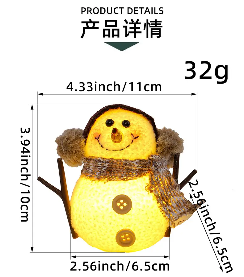 Glowing Snowman Doll for Kids Christmas Gift 30g — feature 3