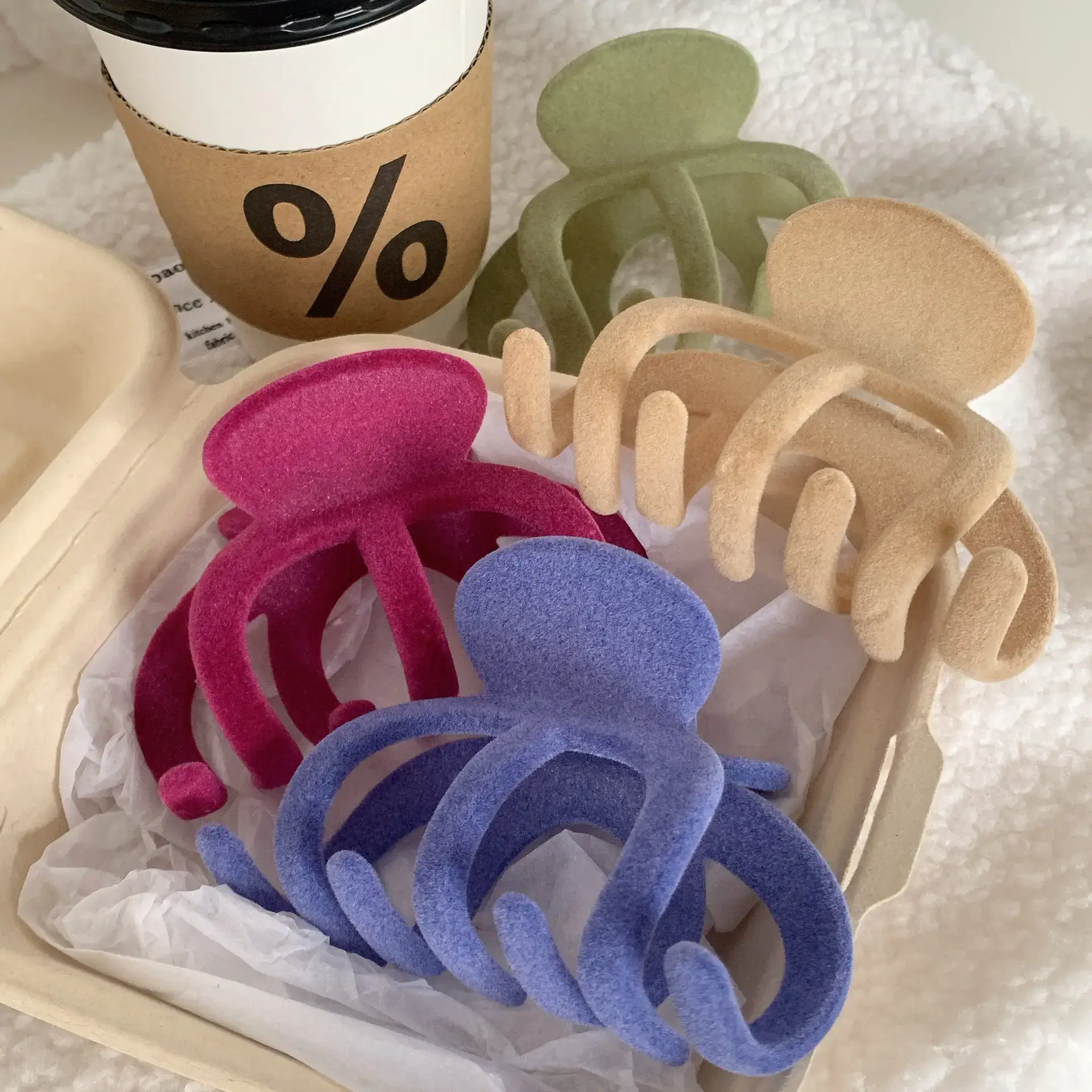 Elegant Flocking Hair Clips for Women's Back of Head - Image 8