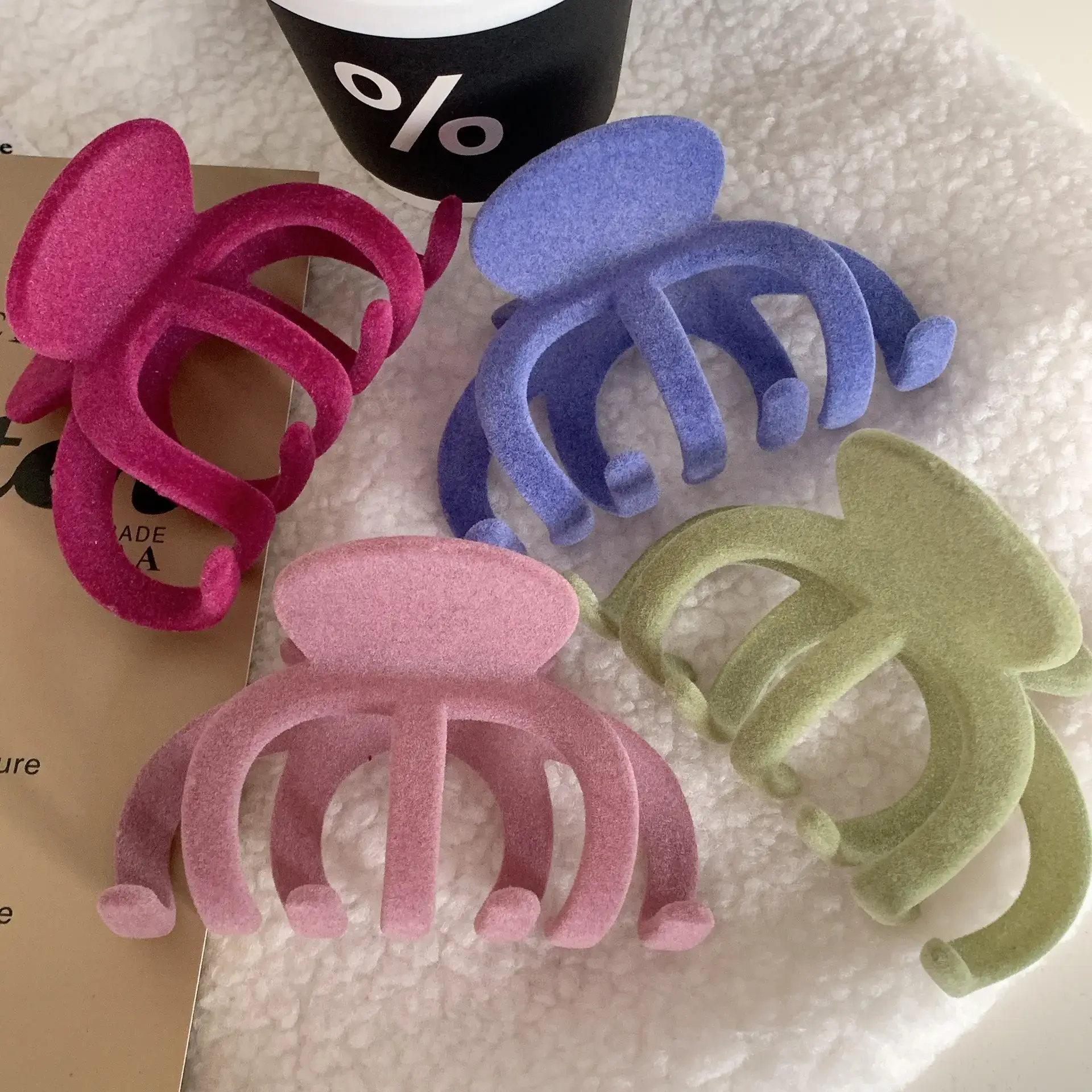 Elegant Flocking Hair Clips for Women's Back of Head — feature 16