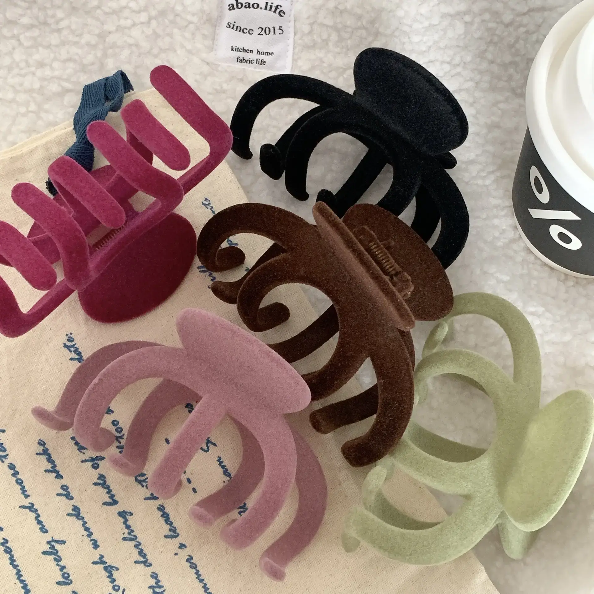 Elegant Flocking Hair Clips for Women's Back of Head — feature 17