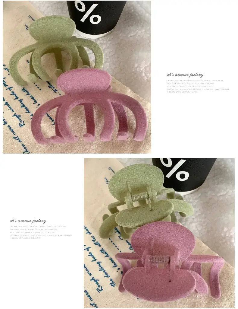 Elegant Flocking Hair Clips for Women's Back of Head — feature 9