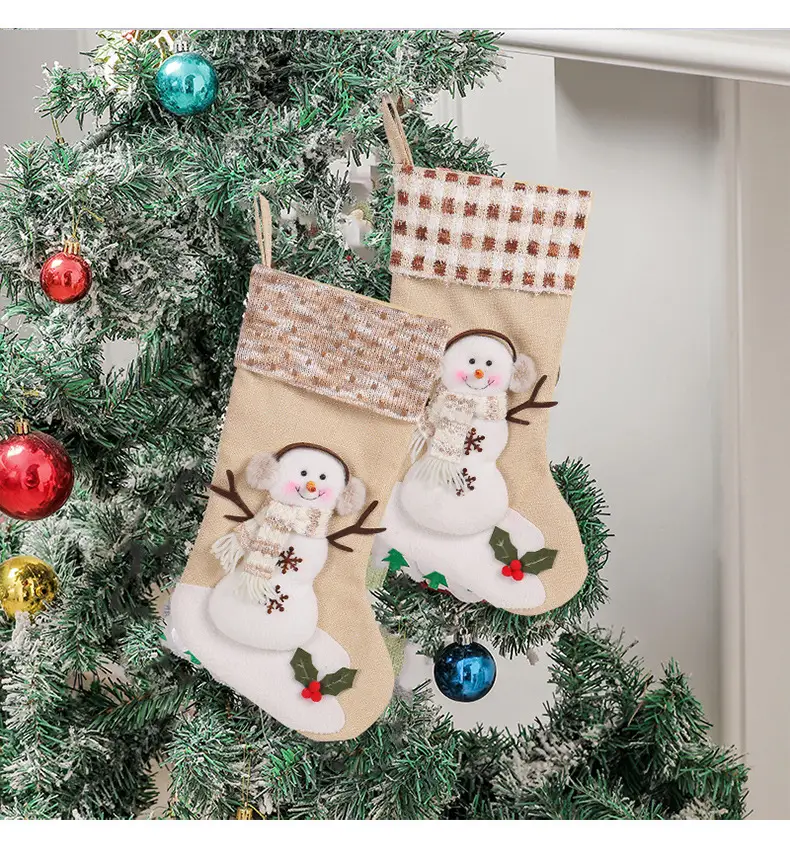 Snowman Christmas Socks Gift Bag Large Wholesale — feature 9
