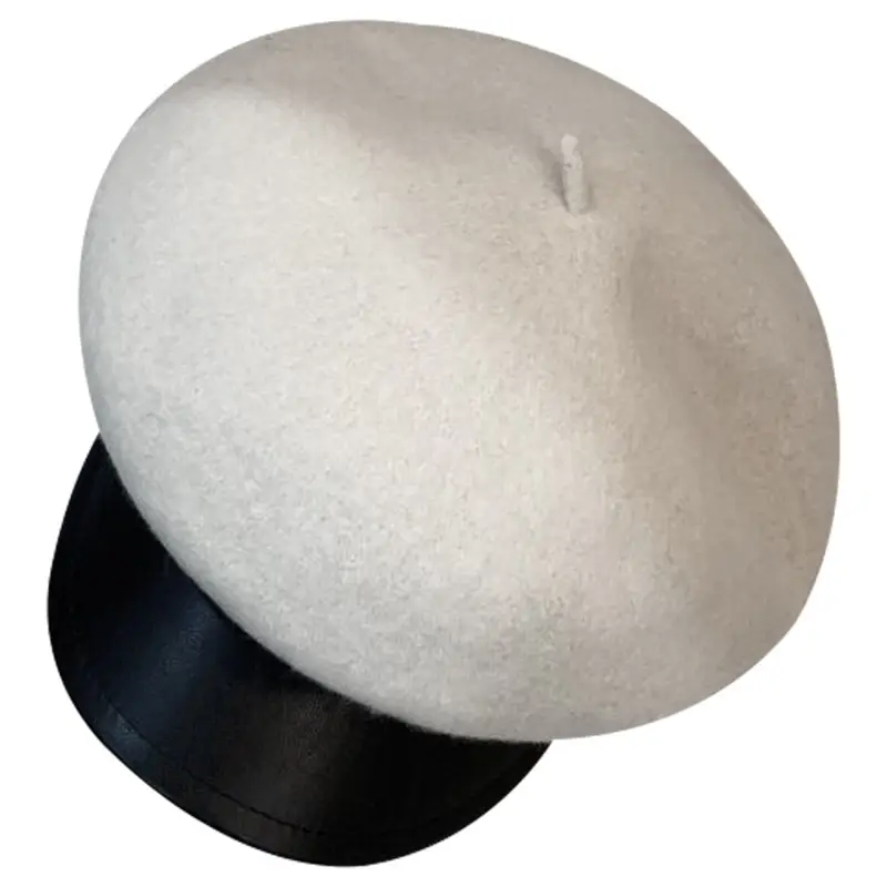 Japanese PU Leather Brim Hat for Women Autumn Winter - Image 8