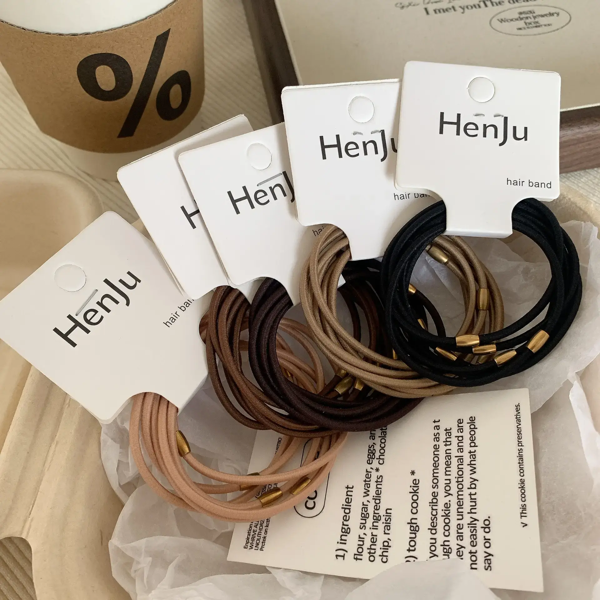 5 Pack of Elegant Slim Hair Ropes with Niche Metal Interface — feature 12