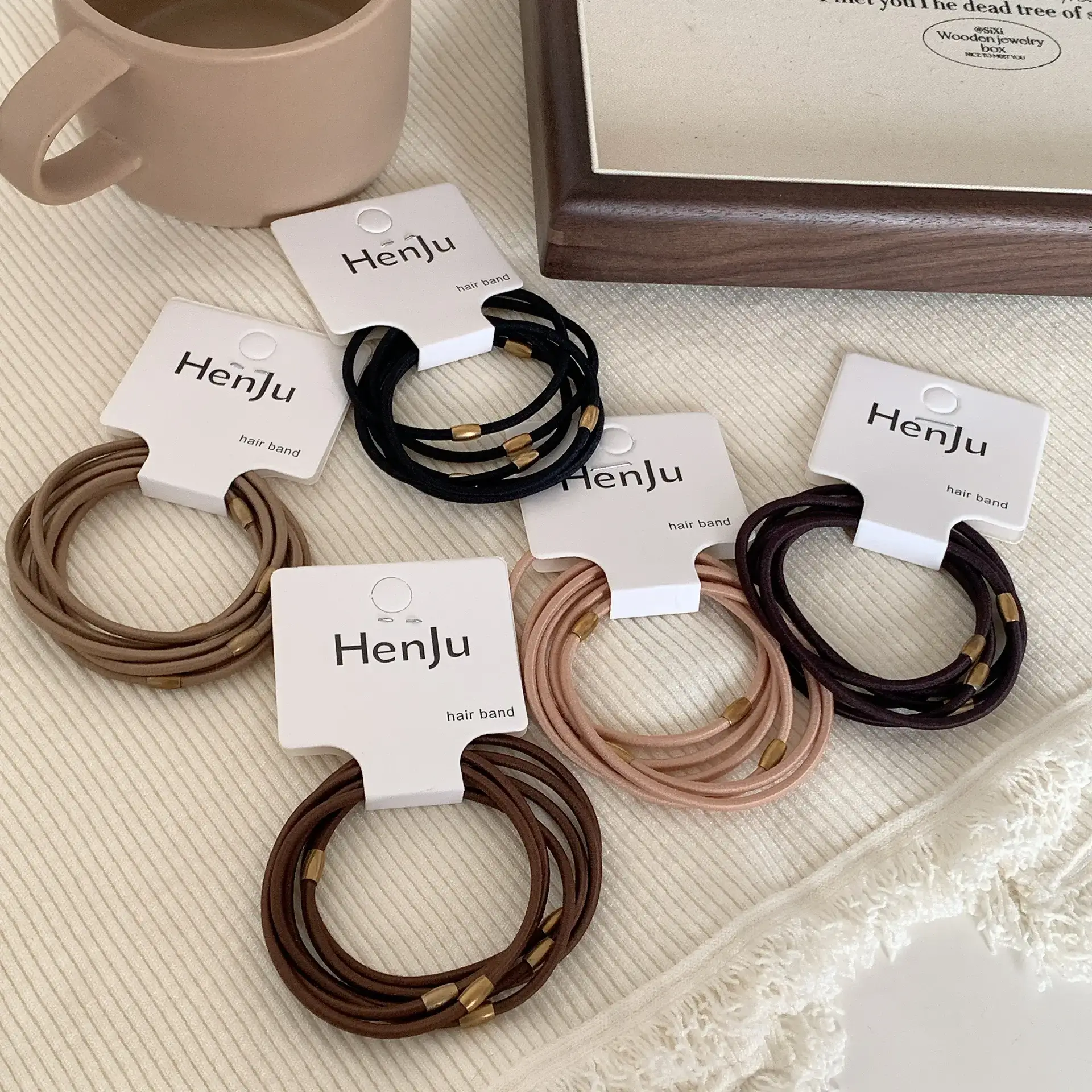 5 Pack of Elegant Slim Hair Ropes with Niche Metal Interface — feature 13