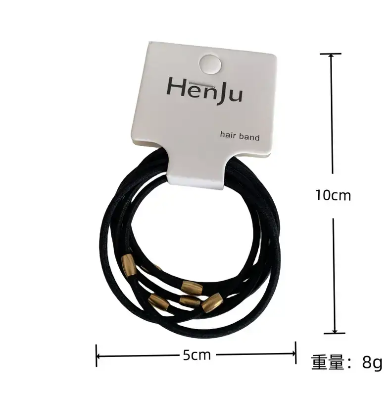 5 Pack of Elegant Slim Hair Ropes with Niche Metal Interface — feature 5