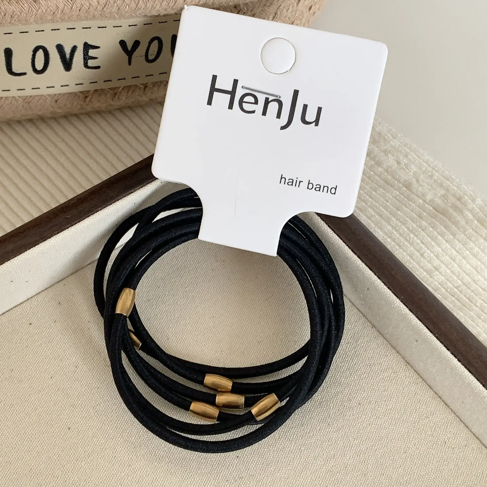5 Pack of Elegant Slim Hair Ropes with Niche Metal Interface - Image 2