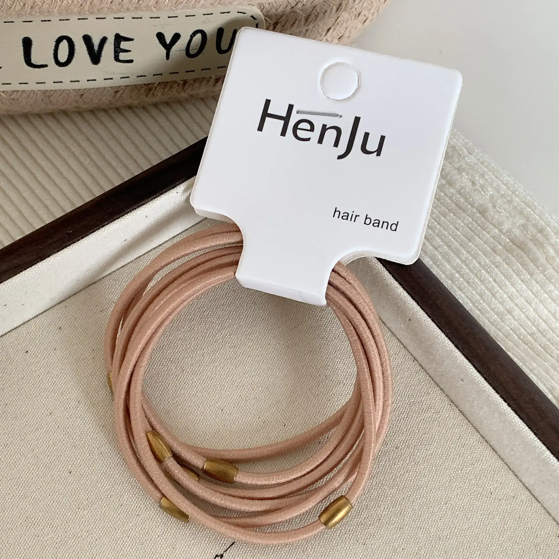 5 Pack of Elegant Slim Hair Ropes with Niche Metal Interface - Image 3