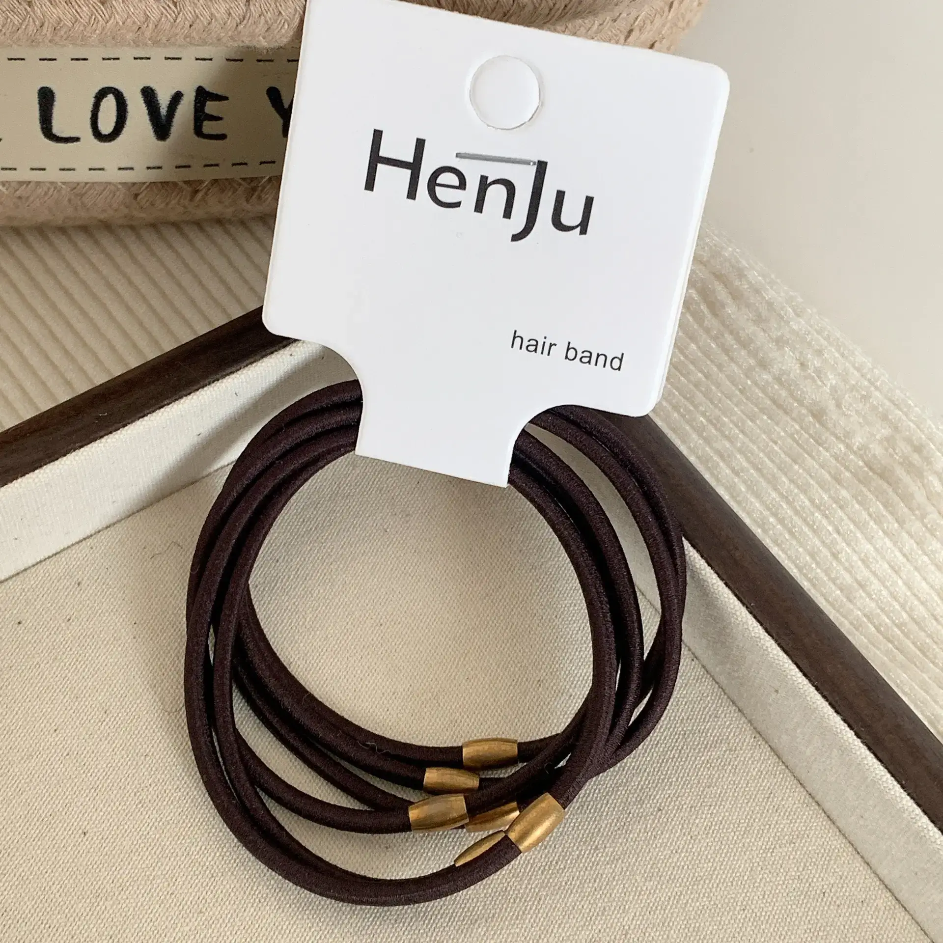 5 Pack of Elegant Slim Hair Ropes with Niche Metal Interface - Image 5