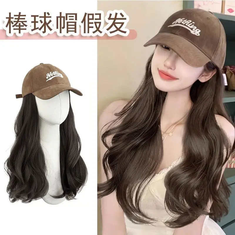 Cold Brown Wig Cap with Large Waves Baseball - Image 5
