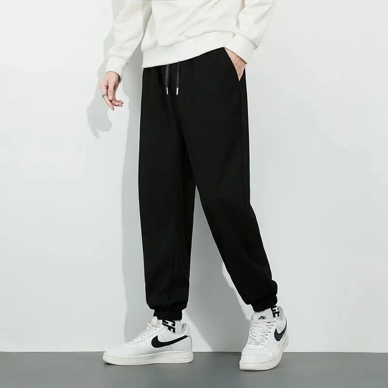 Men's Black Slim Fit Thermal Lining Sweatpants Large - Image 9