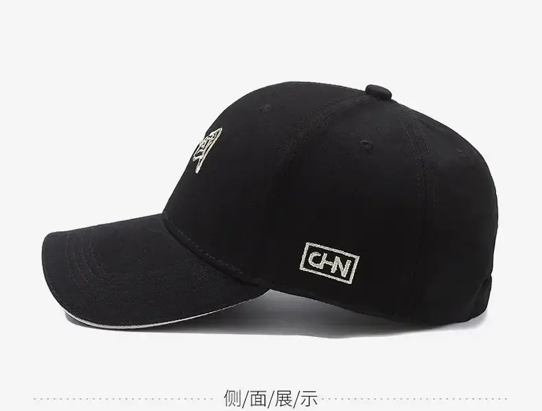 Men's Black Embroidered Baseball Cap with "A" Design — feature 9