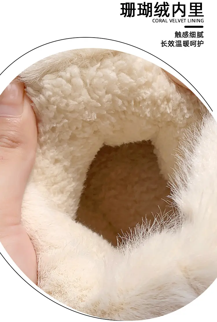 Waterproof Slippers with Cotton Lining for Women, Winter Indoor Home Use, Fleece-Lined for Warmth, Eva Comfortable Sole, Suitable for Outdoor Wear, Thick-Soled Cotton Slippers, Non-Slip — feature 10