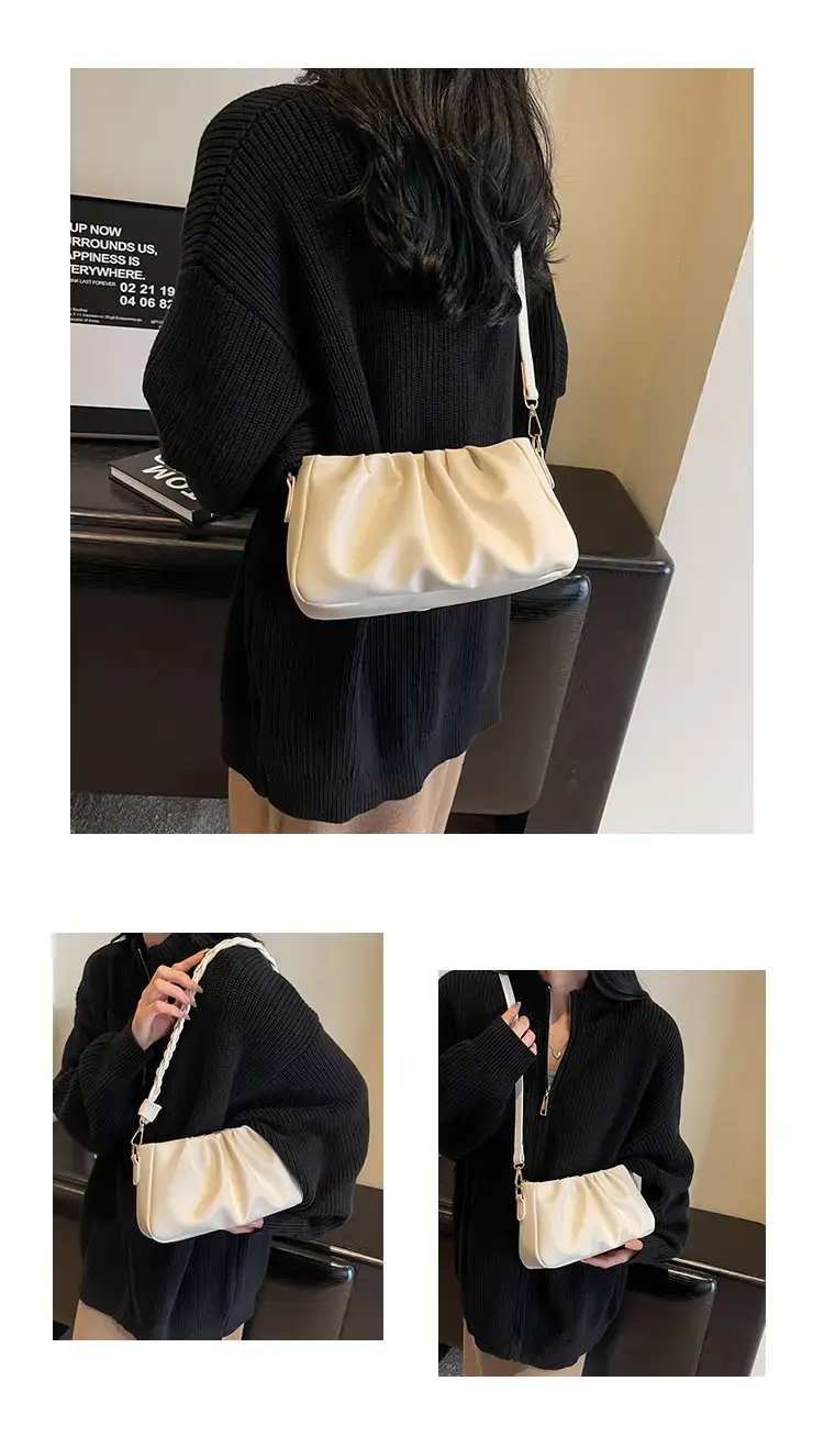 Trendy Brown Pleated Shoulder Bag for Women 2023 — feature 11