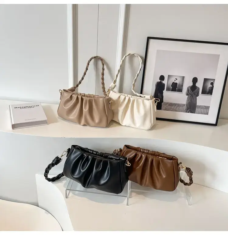 Trendy Brown Pleated Shoulder Bag for Women 2023 — feature 13