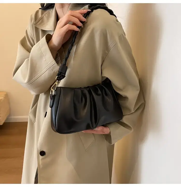 Trendy Brown Pleated Shoulder Bag for Women 2023 — feature 17