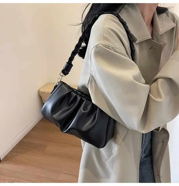 Trendy Brown Pleated Shoulder Bag for Women 2023 — feature 18