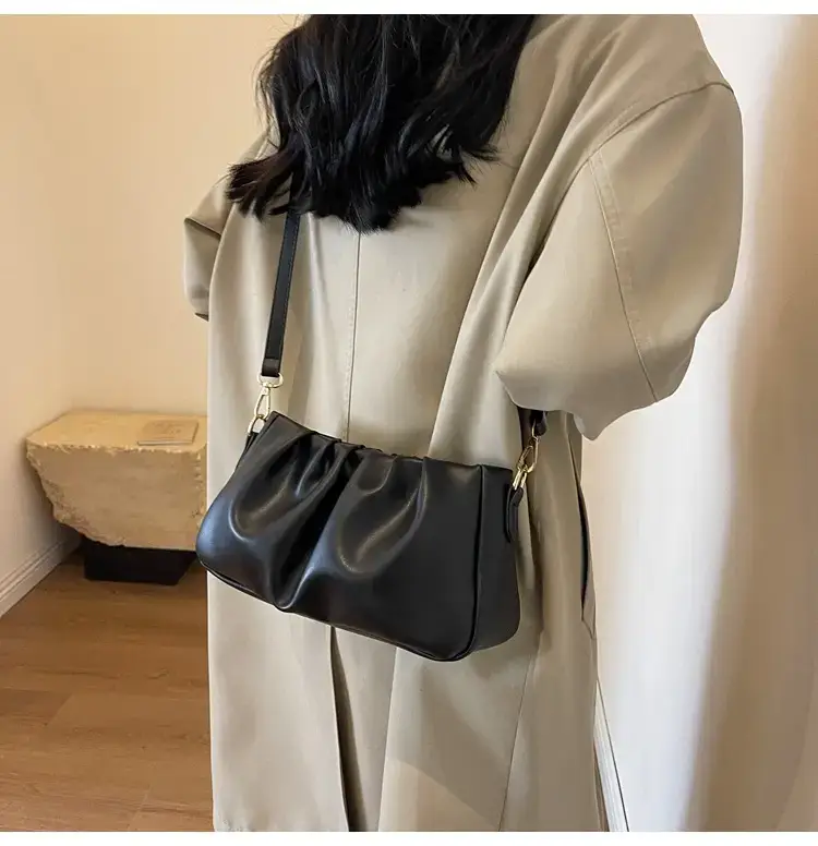 Trendy Brown Pleated Shoulder Bag for Women 2023 — feature 19