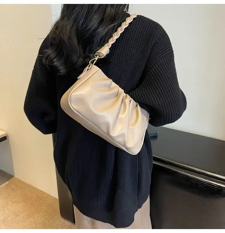 Trendy Brown Pleated Shoulder Bag for Women 2023 — feature 24