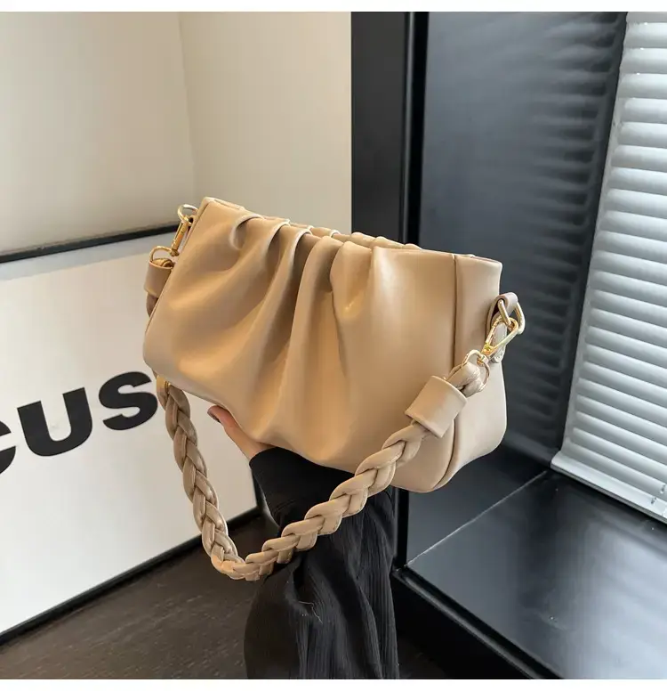 Trendy Brown Pleated Shoulder Bag for Women 2023 — feature 26